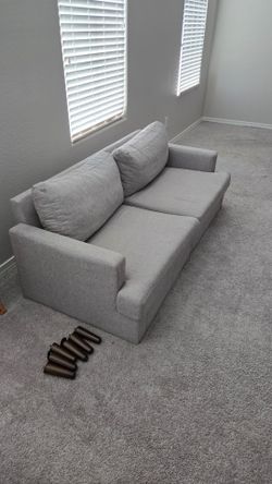 69"W gray loveseat sofa