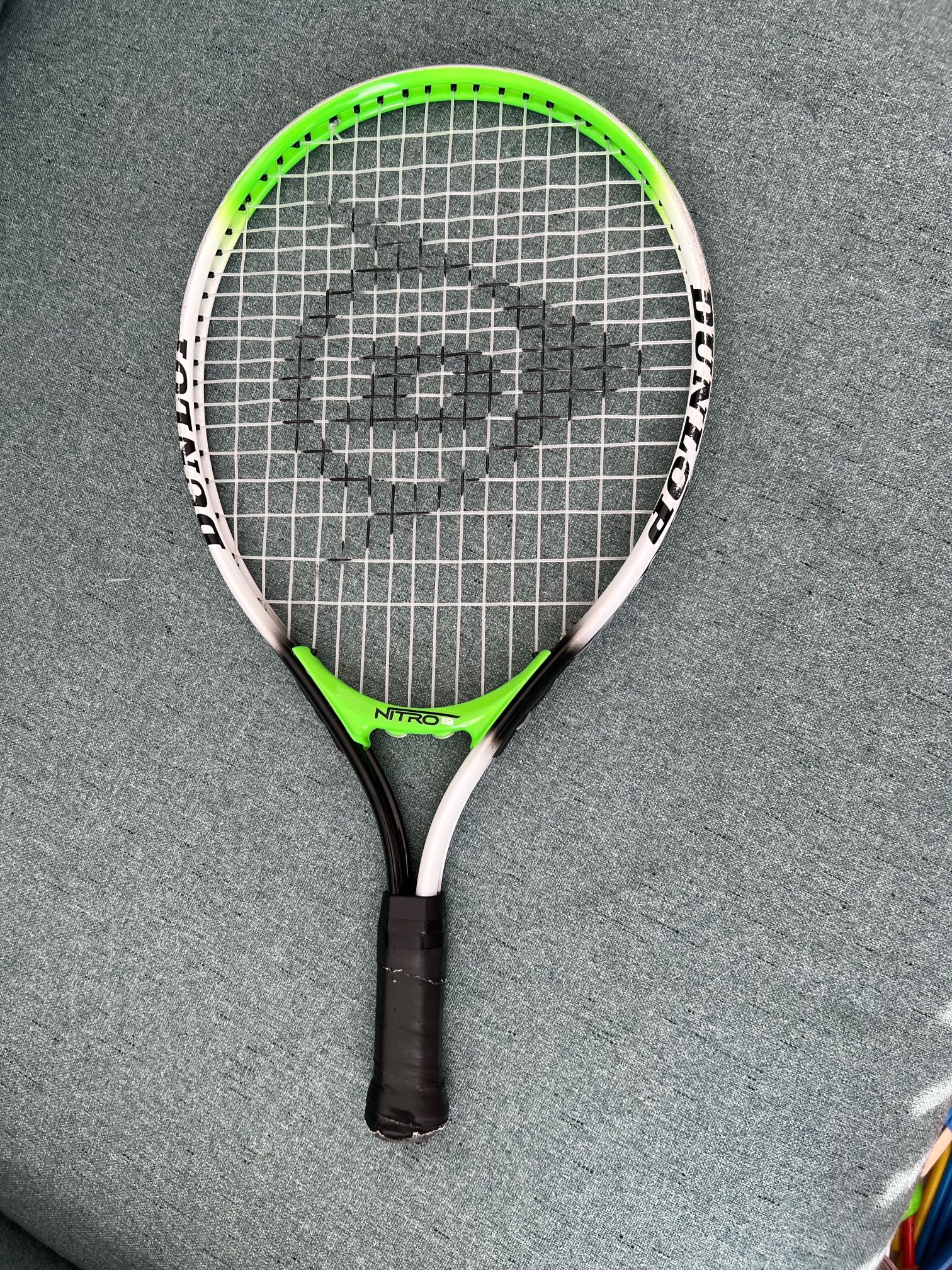Dunlop Sports Nitro Junior Tennis Racket, 19", White/Green/Black