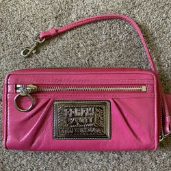 Bright Pink Coach Wristlet/Wallet