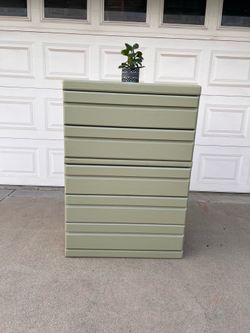5 drawer sage green dresser