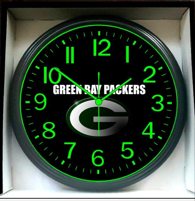 Green Bay Packers Glow In The Dark Wall Clock We Have All Teams New!