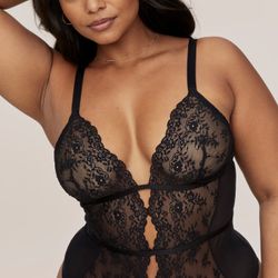 Adore Me Rosie Unlined Bodysuit 3X Black NWT 