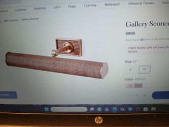 Serena n Lily Gallery Sconce Rattan 18"