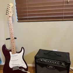 Fender MIM Strat (Mint) W/ Peavey Vypyr Effects Amp 