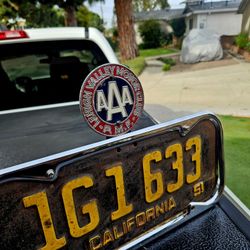 1930's 1940's 1950's Vintage License Plate Topper Chevy Cadillac Deluxe 