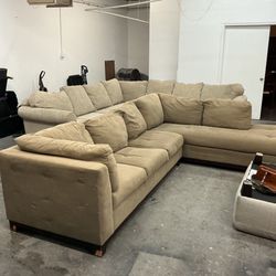 Brown large sectional couch