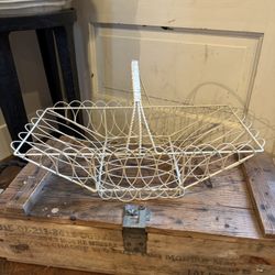 Vintage Vinyl Coated Metal Carrying Basket. 