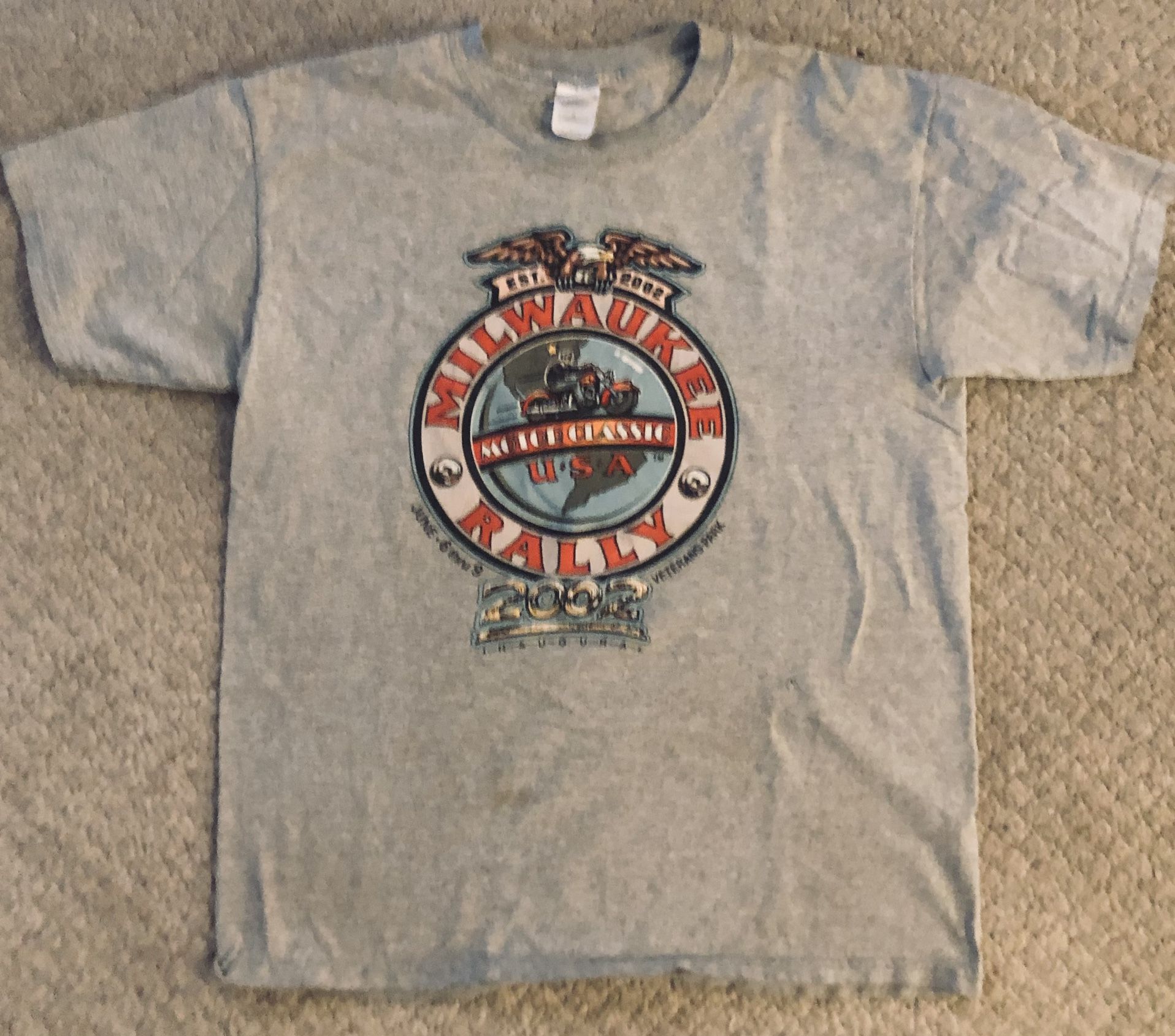 2002 Vintage Milwaukee Motorcycle Rally T-Shirt Size L