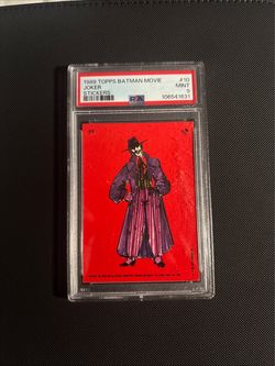 1989 Topps Batman Movie Joker Sticker #10 PSA 9 Mint