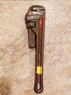 Vintage Ridge Tool Co. 14 inch adjustable pipe wrench Elyria Ohio