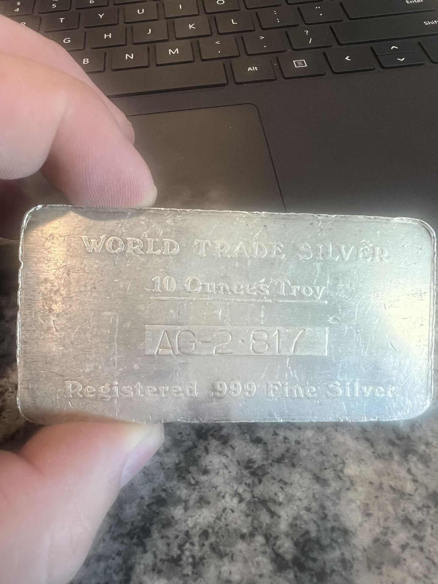 Vintage 10oz World Trade Silver Bar