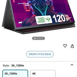 UPERFECT 2K 120Hz Portable Gaming Monitor, 16" 2560x1600 QHD Portable Monitor HDR FreeSync Laptop Monitor w/VESA & Smart Case Matte IPS Eye Care Exter