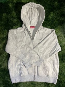 Supreme big logo gray and white full zip up jacket brand new never worn #supreme #jackets #skater #designer
