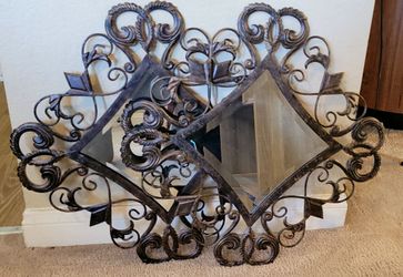 Pair of beveled glass mirrors