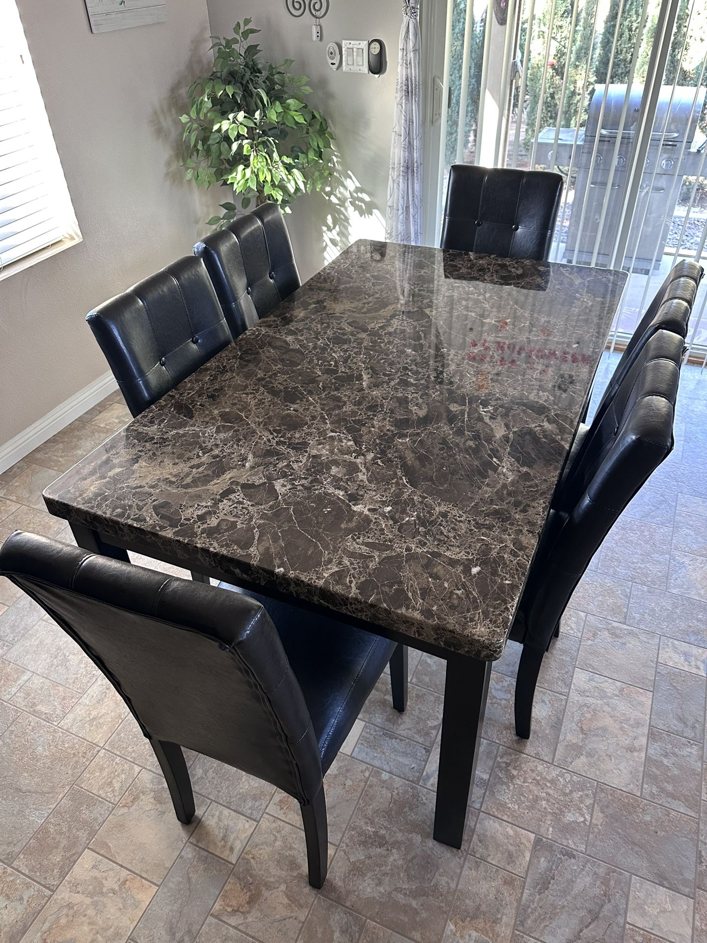 Dining Table- 6 Chairs- 3 Barstools