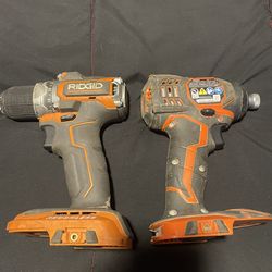 Rigid 18volt Impact Driver And Drill (tool only)