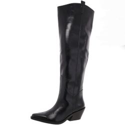 Wild Pair Womens Luela Faux Leather Solid Over-The-Knee Boots