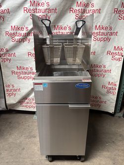 35LB Deep Fryer Nat Gas Heavy Duty Burners Energy Star Natural Gas Atosa ATFS-35ES #3375