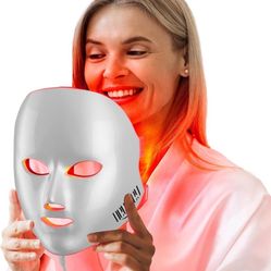 NEWKEY Red Light Therapy Mask for Face,7 Colors LED Face Mask Light Therapy, At-Home Photon Skin Care Beauty Mask for Anti Wrinkles Acne Reduction