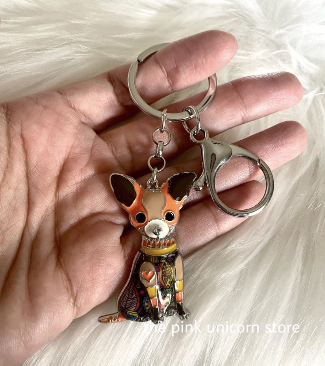 Cute Colorful Chihuahua Dog Keychain