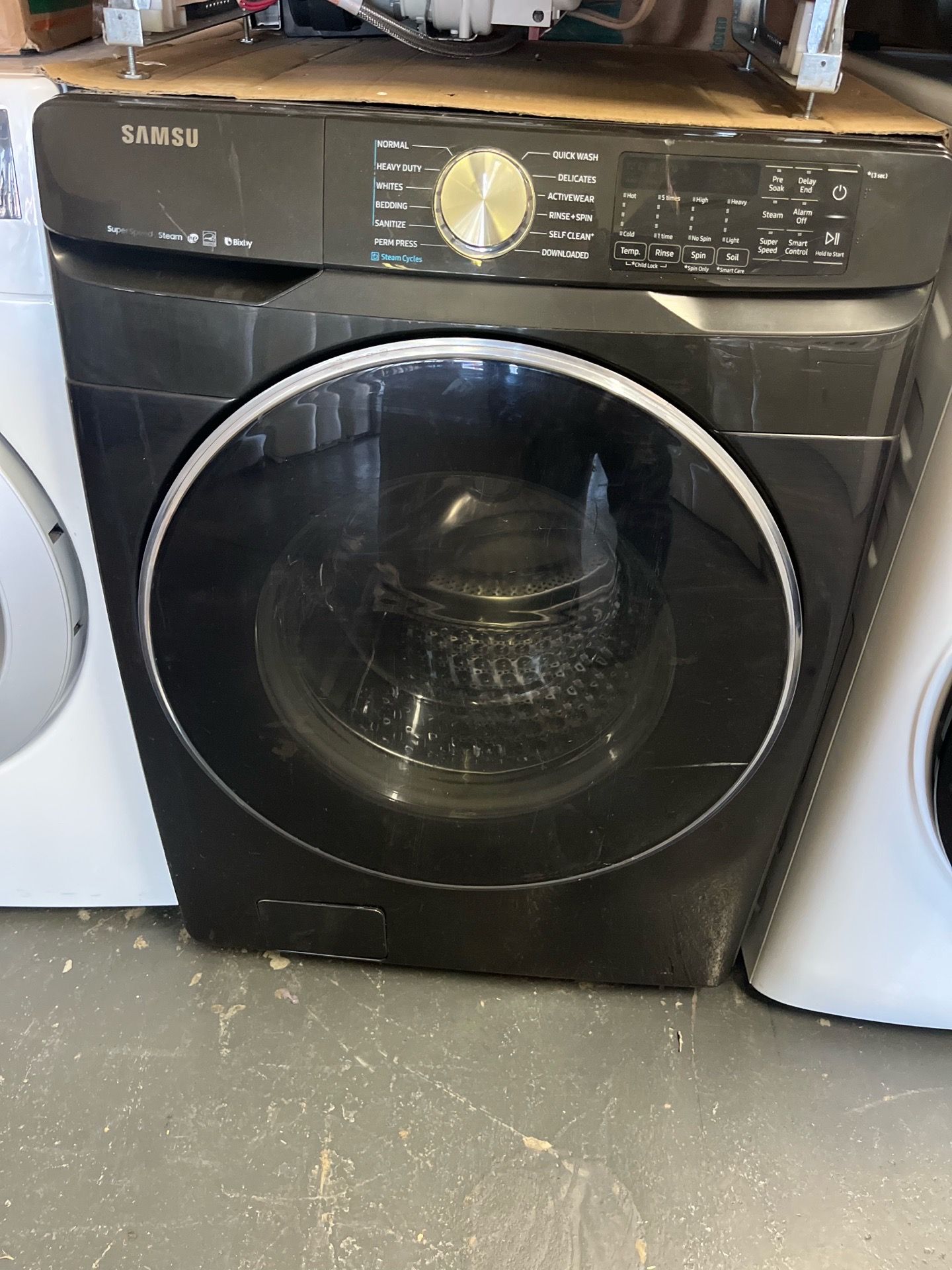 Samsung washer and gas dryer set , black stainless steel color