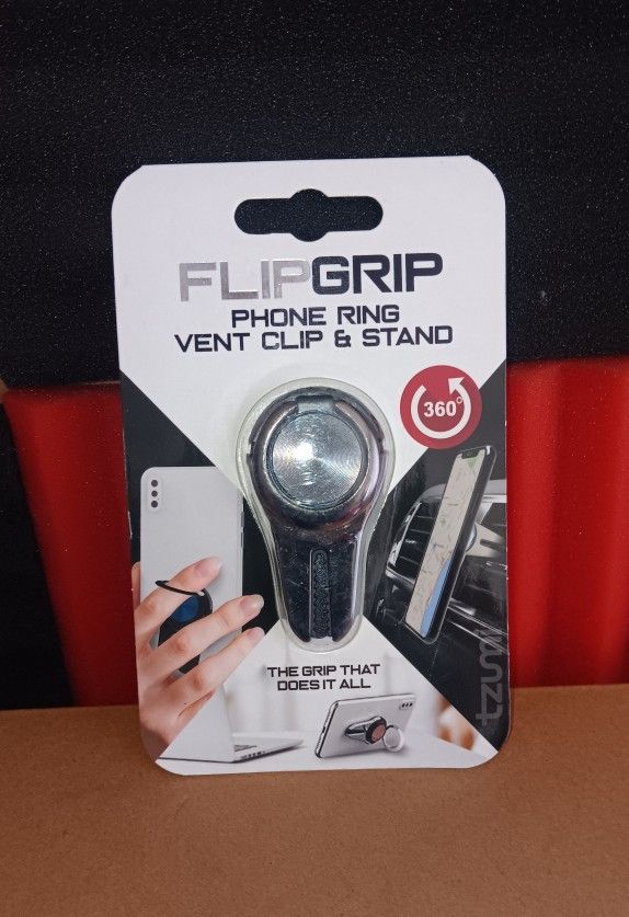 FlipGrip Phone Ring Vent Clip Mount and Stand w/ 360 Degrees Rotation (BrandNew)
