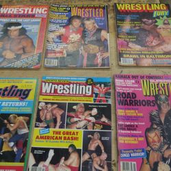  Lot 6 Vintage Magazines Wrestling 1 mix good condition 1) Pro Wrestling February 13 2) Spring 13 Wrestling 3) Wrestling Premi
