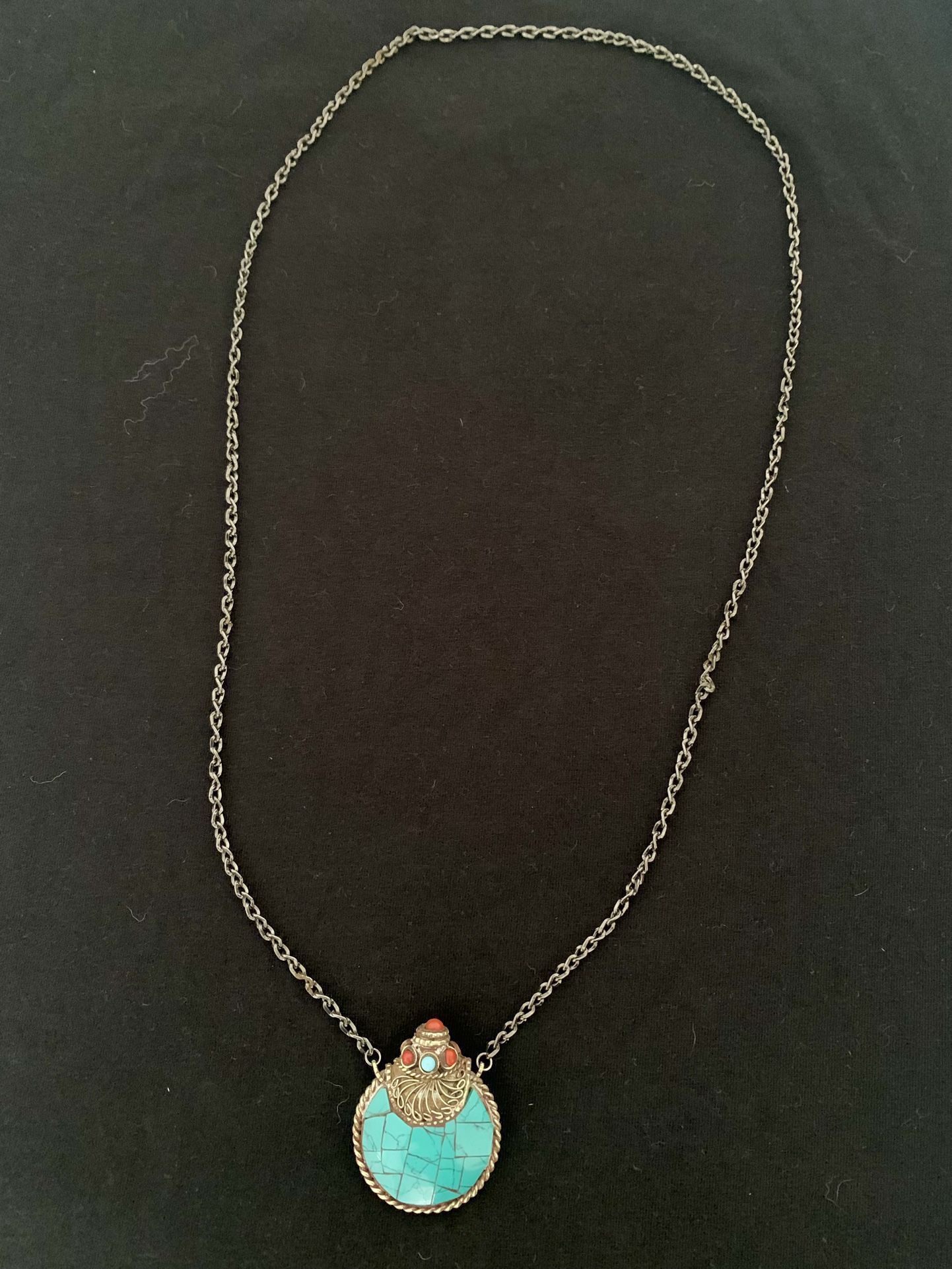 Turquoise Snuff Bottle Necklace