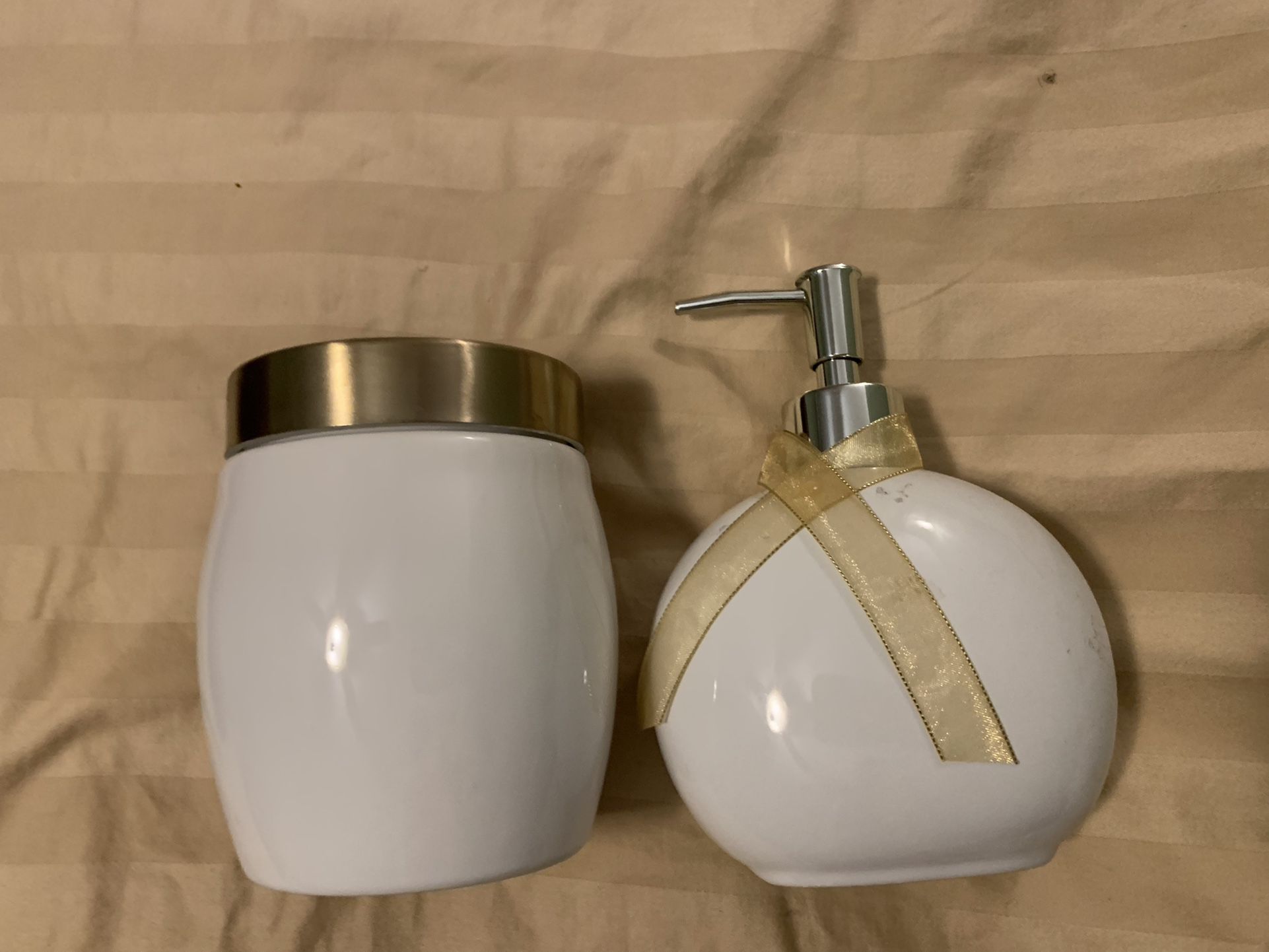 Matching Soap Bottle And Storage Jar