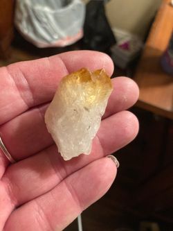 Crystal quartz with citrine