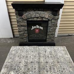 Extremely Heavy Solid Stone Fireplace Works Man Cave 