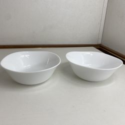Set of 2 Uncle Ben's Cereal Soup White Bowls