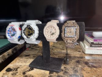 Iced out Moissanite Style Silver Watch