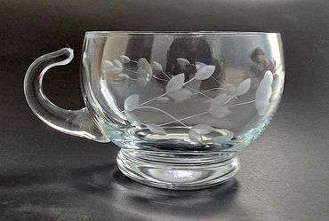 Vintage Princess House Heritage Crystal Etched Glass Creamer