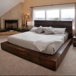 Queen Size Platform Bed with drawers 