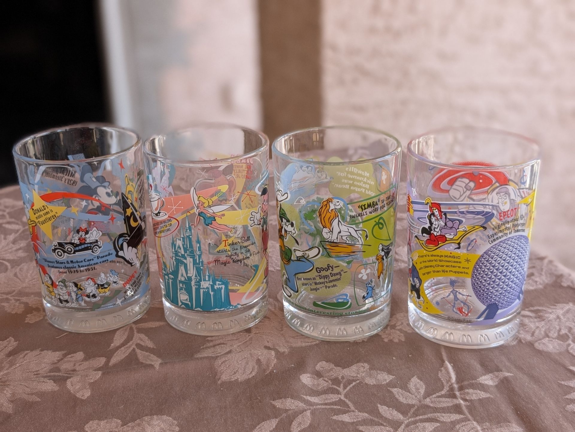 Collectors Disney Glasses (set of 4) released by McDonalds, early 2000s