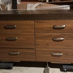 Large Dresser With Mirror, Back Board, 2 Night Stands
