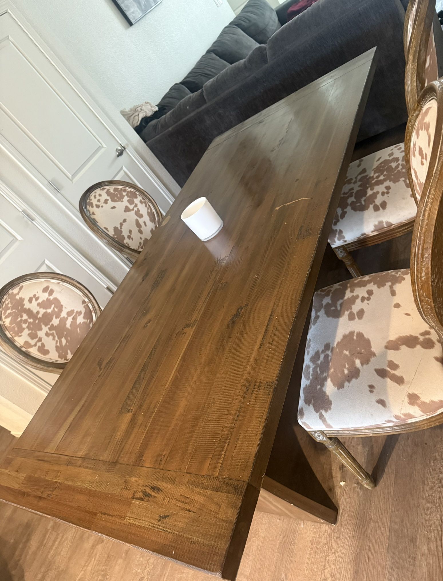 Large Wooden Dinner Table W/ 4 Chairs 