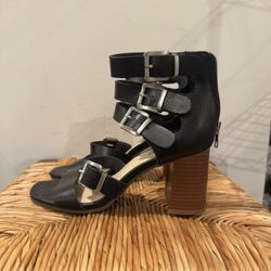 Nine West Stylish Black Strappy Heeled Sandals Size 6