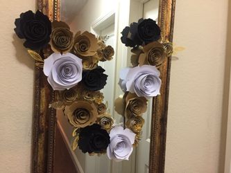 Paper flower letters decor