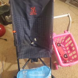 Baby stroller with toys