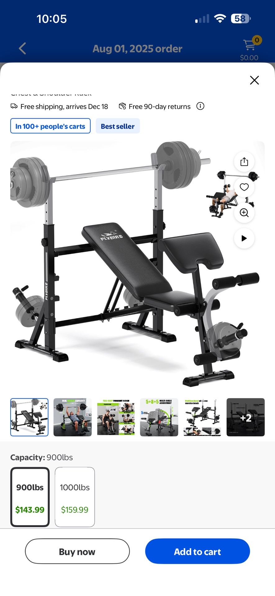 Flybird Standard Weight Bench with Preacher Curl, Leg Developer, Chest & Shoulder Rack