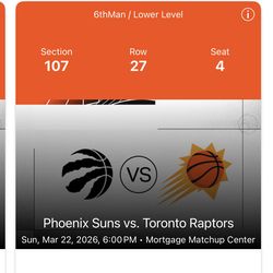 Suns Vs Raptors 3/22 6pm