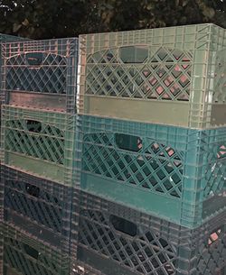 Vintage Milk Crates Green Versions Plastic Storage Containers Boxes Vinyl Records LP