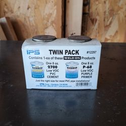 Twin Pack PVC Cement and Primer