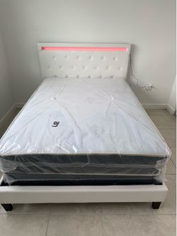 Queen bed frame With mattress all new furniture free delivery free installation
