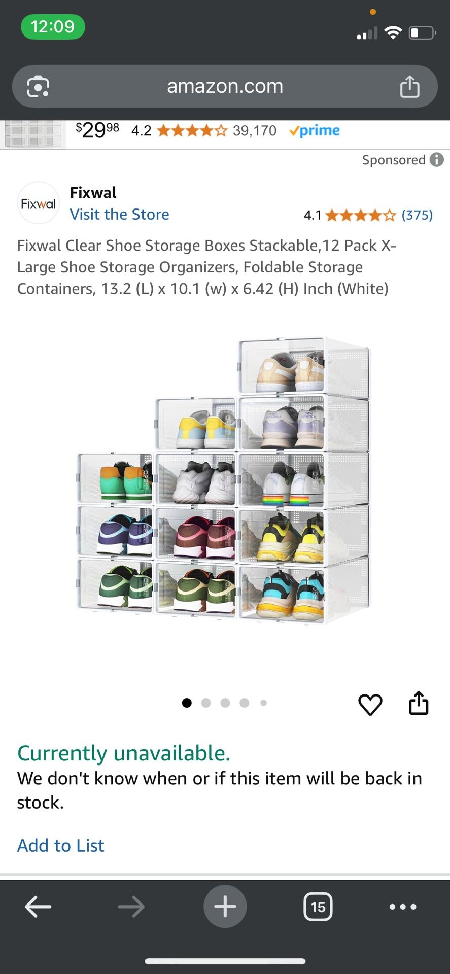 Fixwal Shoe 12 Pack Shoe Rack