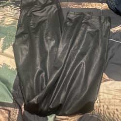 Blak Leather Leggings Small Good Conditions 