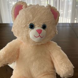 Build-A-Bear Lemon Cream Kitty Plush – Retired 16" Cream Cat with Pink Paw