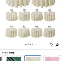 Ivory 120 in round tablecloth